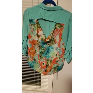 Iz Byer button up top